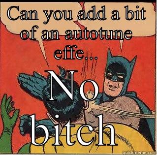 CAN YOU ADD A BIT OF AN AUTOTUNE EFFE... NO BITCH Slappin Batman