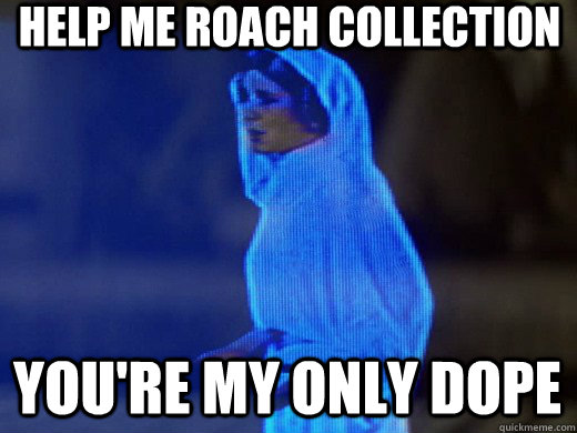 Help me roach collection you're my only dope  