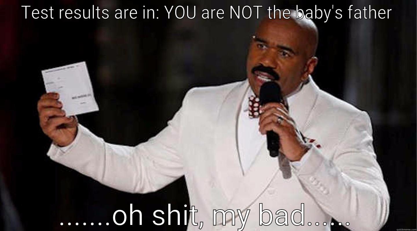 TEST RESULTS ARE IN: YOU ARE NOT THE BABY'S FATHER .......OH SHIT, MY BAD...... Misc