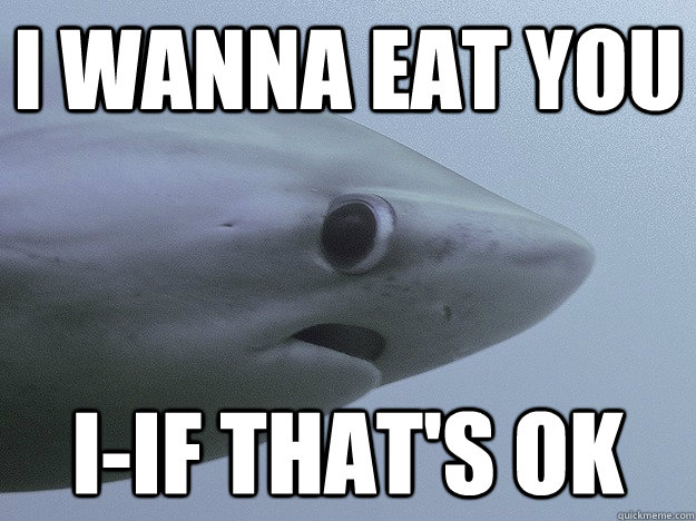 i wanna eat you i-if that's ok - i wanna eat you i-if that's ok  Scaredy Shark