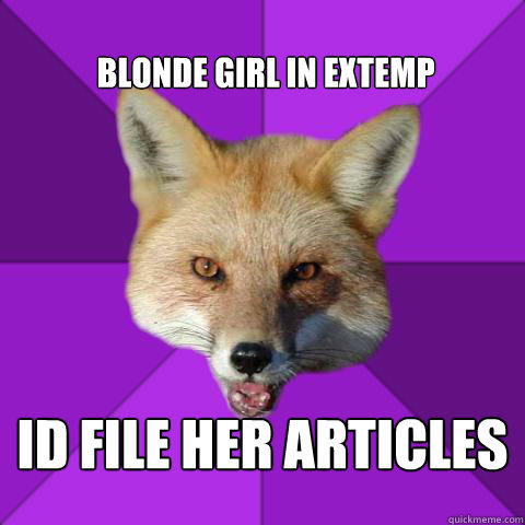 Blonde girl in extemp Id file her articles   Forensics Fox