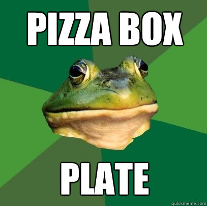 pizza box Plate  Foul Bachelor Frog