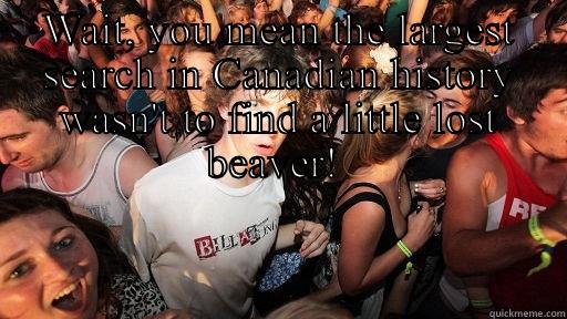 WAIT, YOU MEAN THE LARGEST SEARCH IN CANADIAN  HISTORY WASN'T TO FIND A LITTLE LOST BEAVER!  Sudden Clarity Clarence