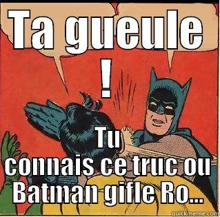 TA GUEULE ! TU CONNAIS CE TRUC OU BATMAN GIFLE RO... Slappin Batman