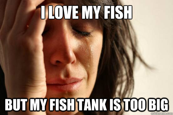 I love my fish But my fish tank is too big  First World Problems