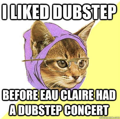 I liked dubstep before eau claire had a dubstep concert  Hipster Kitty