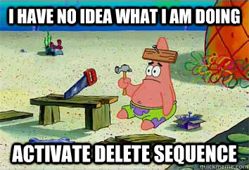I have no idea what i am doing Activate Delete Sequence - I have no idea what i am doing Activate Delete Sequence  I have no idea what Im doing - Patrick Star