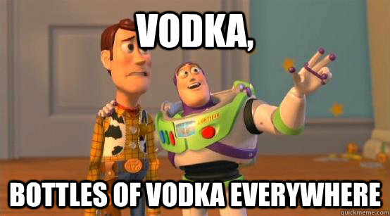 Vodka, Bottles of Vodka Everywhere  Buzz Glitter