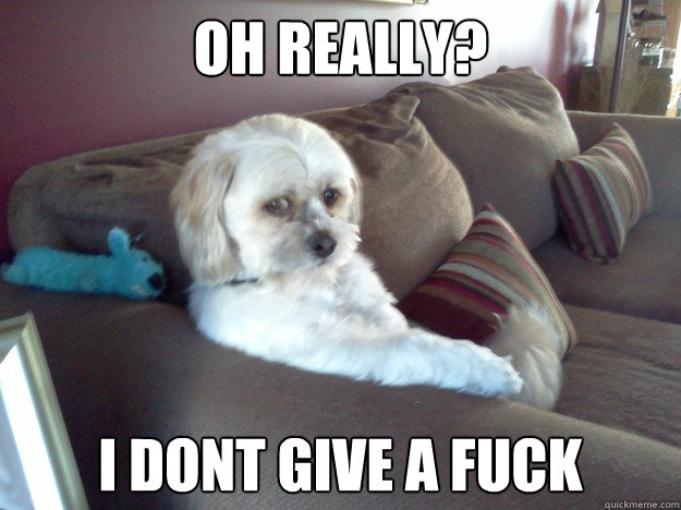 oh really? i dont give a fuck  