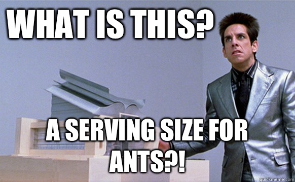 WHAT is this? A serving size for ants?!  School for ants