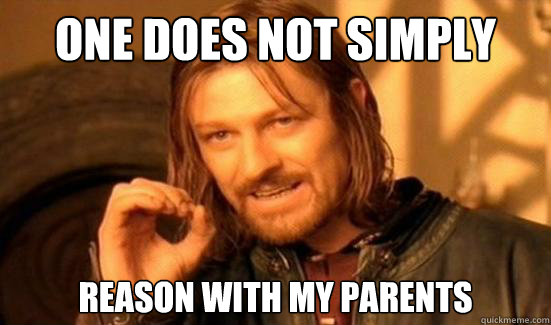 one does not simply reason with my parents  Boromir Hmong
