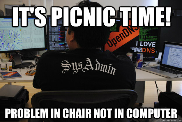 It's picnic time! Problem in chair not in computer  Success SysAdmin
