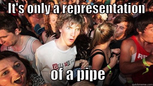 This is not a pipe -    IT'S ONLY A REPRESENTATION                       OF A PIPE                 Sudden Clarity Clarence