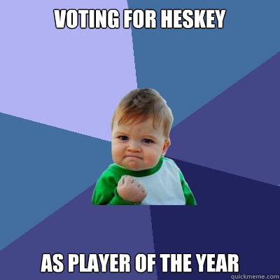 voting for Heskey  as player of the year  Success Kid