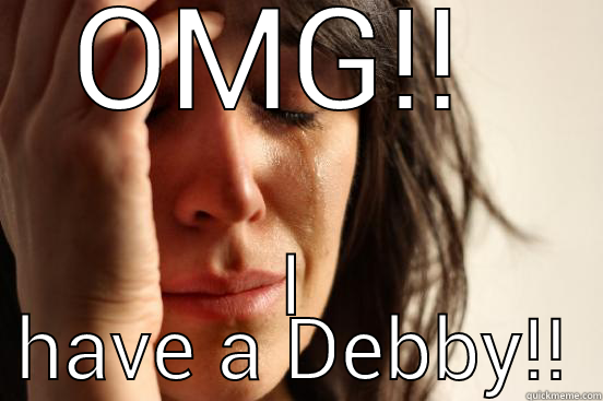 OMG!!  I HAVE A DEBBY!! First World Problems