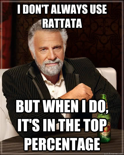 I don't always use rattata but when I do, It's in the top percentage  The Most Interesting Man In The World