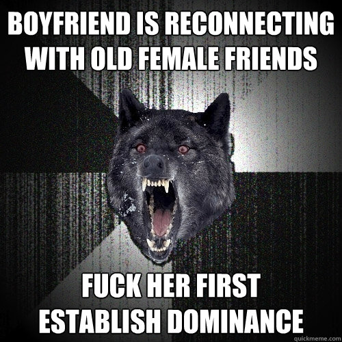 boyfriend is reconnecting with old female friends fuck her first      establish dominance  Insanity Wolf
