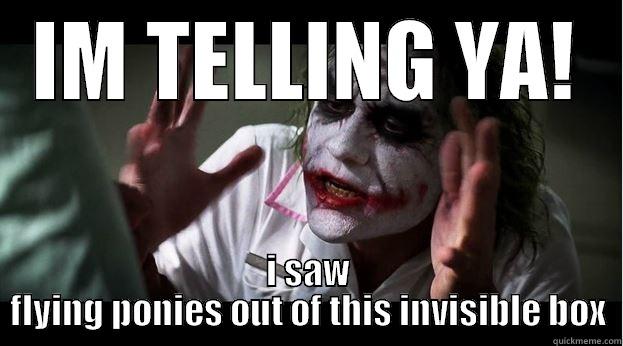 IM TELLING YA! I SAW FLYING PONIES OUT OF THIS INVISIBLE BOX Joker Mind Loss