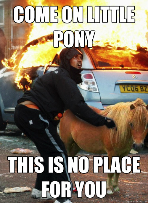 Come on little pony this is no place for you  