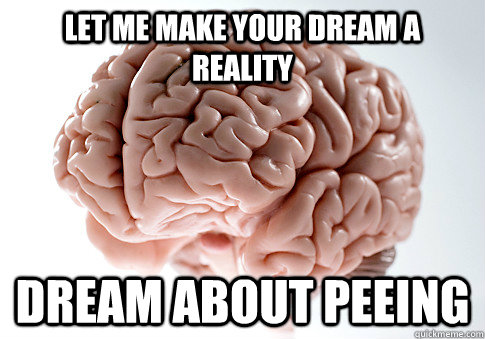 Let me make your dream a reality Dream about peeing - Let me make your dream a reality Dream about peeing  Scumbag Brain