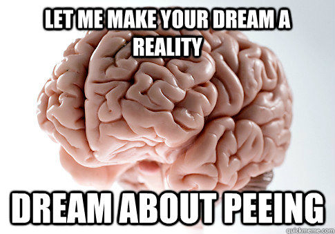 Let me make your dream a reality Dream about peeing  Scumbag Brain