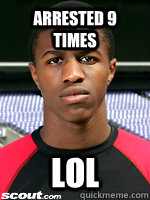 Arrested 9 times LOL  Obafemi Ilupeju