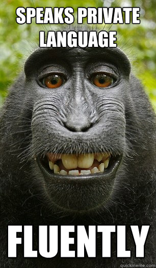 Speaks private language Fluently  Mindful Macaque