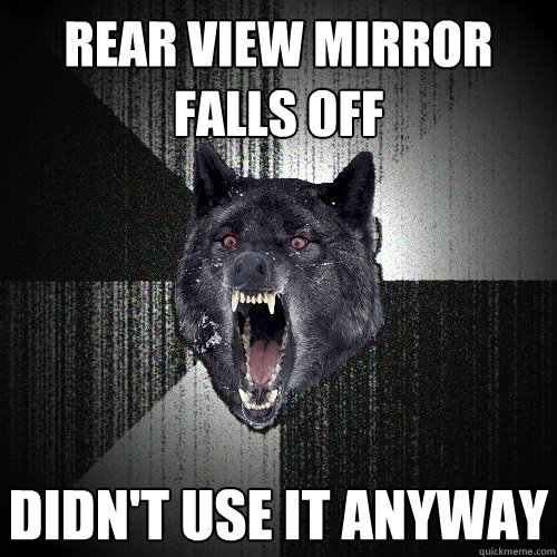 rear view mirror falls off didn't use it anyway  Insanity Wolf