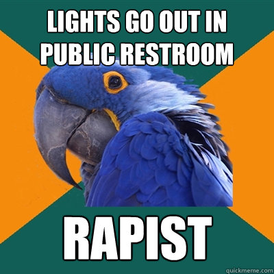 Lights go out in public restroom rapist  Paranoid Parrot