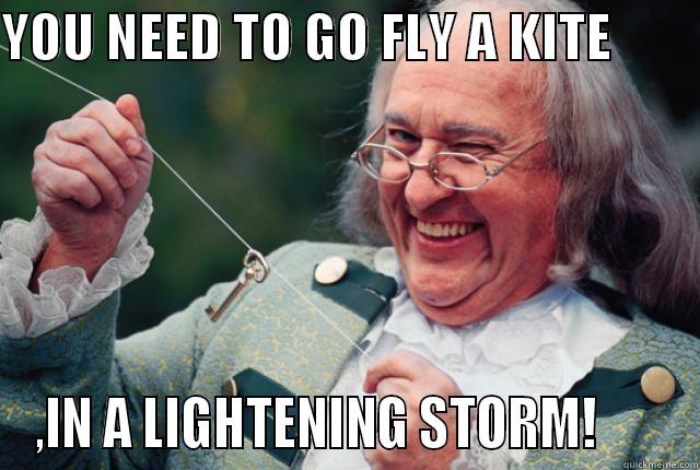 GO FLY A KITE - YOU NEED TO GO FLY A KITE         ,IN A LIGHTENING STORM!       Misc