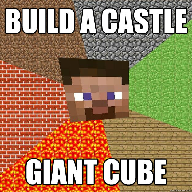 Build a castle Giant cube  Minecraft