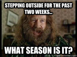 Stepping outside for the past two weeks... What season is it?  What year is it