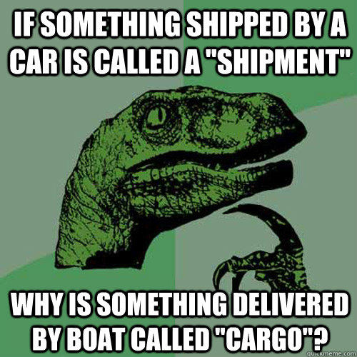 If something shipped by a car is called a 