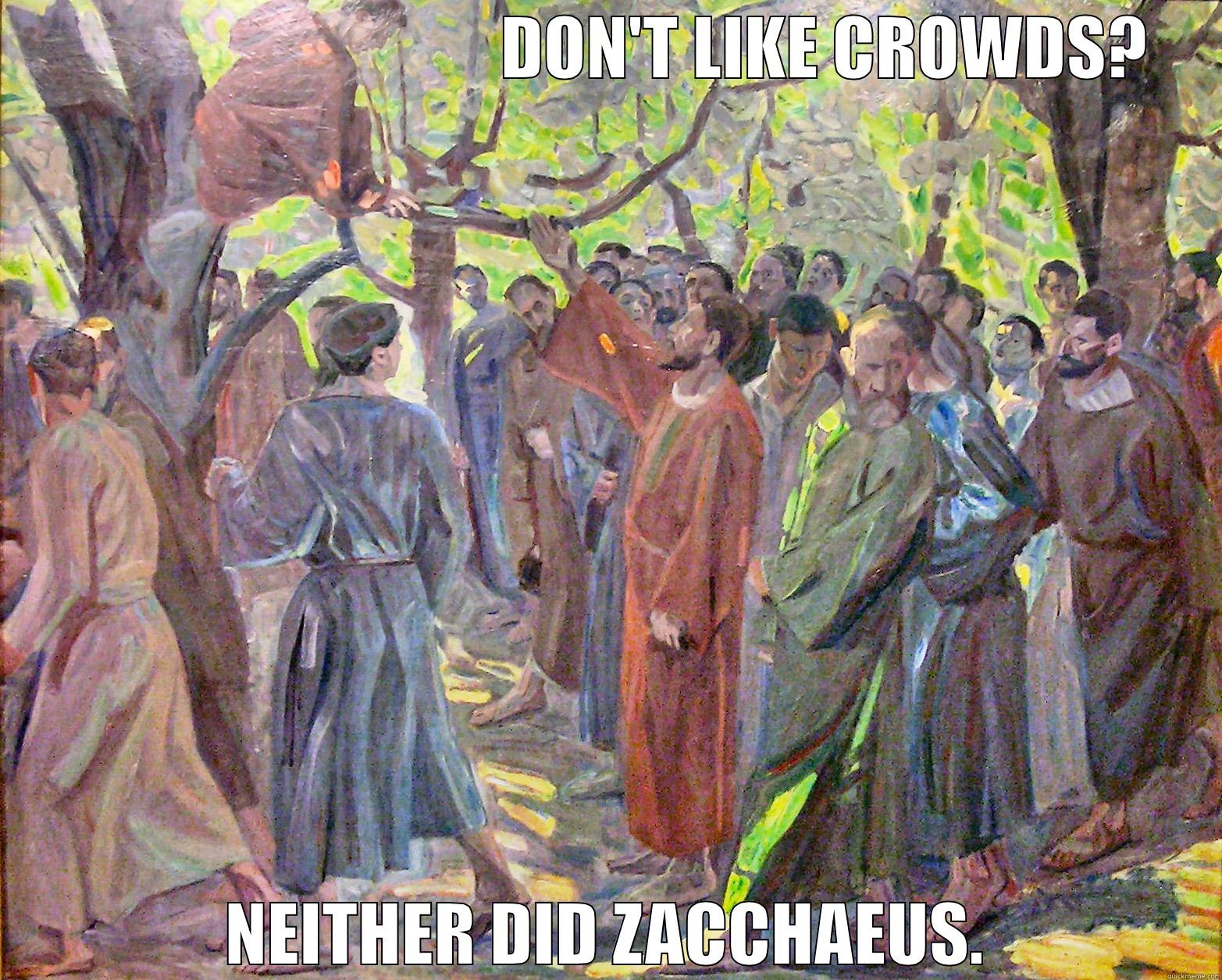 Zacchaeus climbed a tree -                                 DON'T LIKE CROWDS? NEITHER DID ZACCHAEUS. Misc