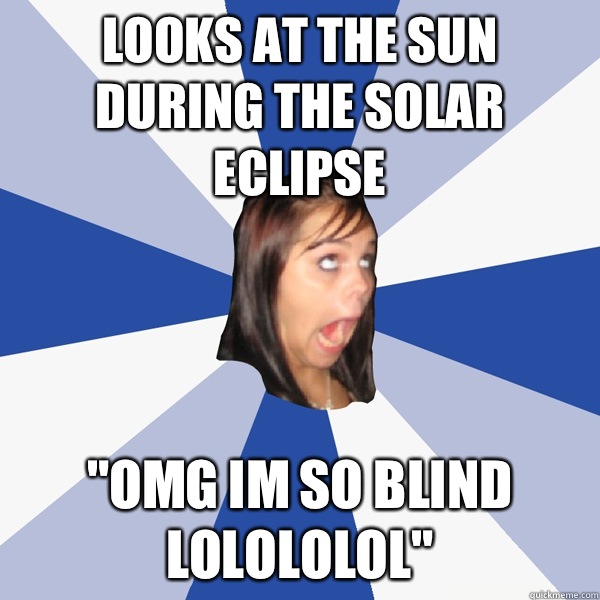Looks at the sun during the solar eclipse 