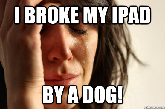 I broke my Ipad by a Dog!  First World Problems