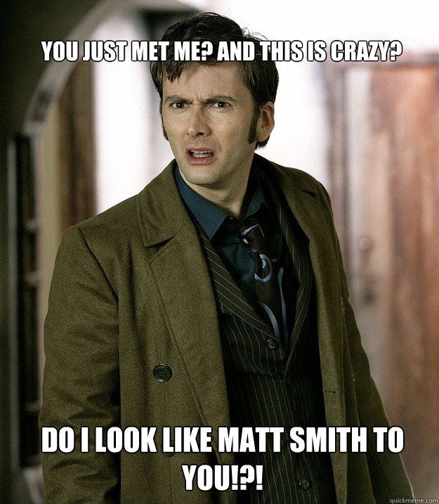 You just met me? And this is crazy? Do i look like matt smith to you!?!  Doctor Who