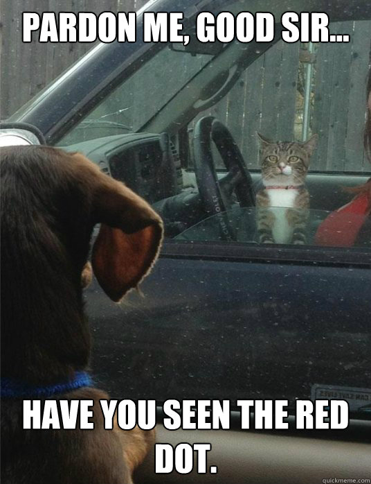 PARDON ME, GOOD SIR... Have you seen the red dot.   