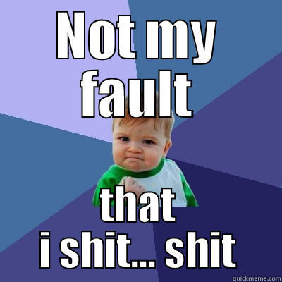 NOT MY FAULT THAT I SHIT... SHIT Success Kid