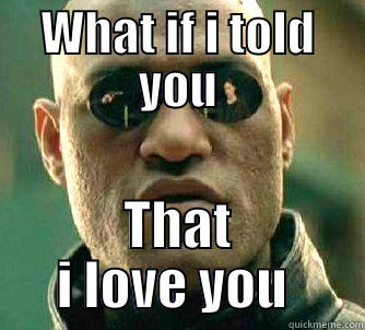 WHAT IF I TOLD YOU THAT I LOVE YOU  Matrix Morpheus