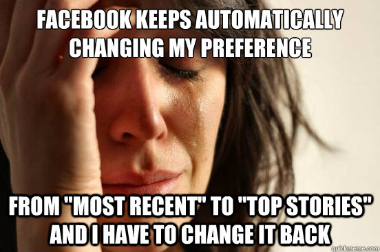 facebook keeps automatically changing my preference from 