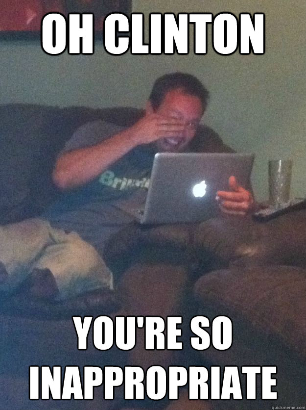 Oh Clinton You're so inappropriate  Meme-discovering dad walking dead