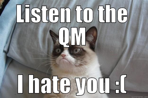 LISTEN TO THE QM I HATE YOU :( Grumpy Cat