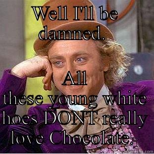 WELL I'LL BE DAMNED.  ALL THESE YOUNG WHITE HOES DONT REALLY LOVE CHOCOLATE.  Creepy Wonka