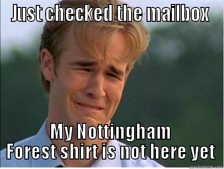 JUST CHECKED THE MAILBOX MY NOTTINGHAM FOREST SHIRT IS NOT HERE YET 1990s Problems