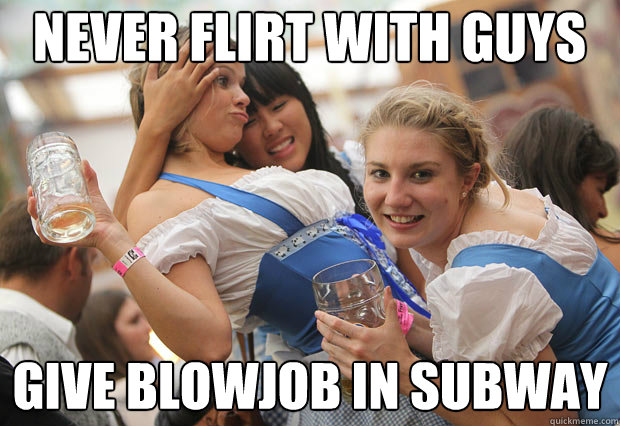 Never Flirt with Guys Give Blowjob in Subway  
