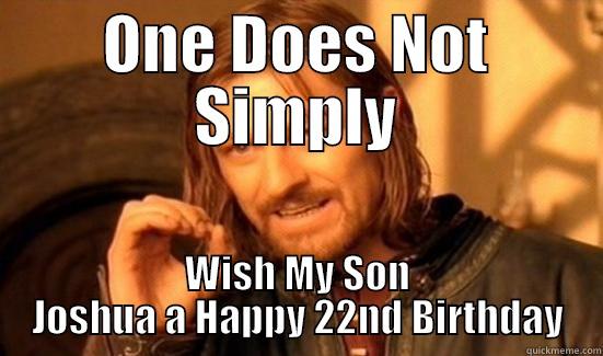 ONE DOES NOT SIMPLY WISH MY SON JOSHUA A HAPPY 22ND BIRTHDAY Boromir