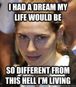I had a dream my life would be  so different from this hell I'm living  