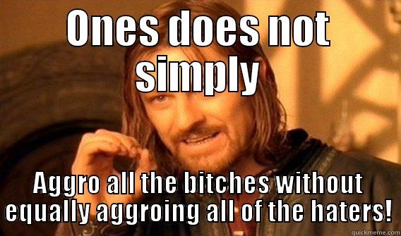 ONES DOES NOT SIMPLY AGGRO ALL THE BITCHES WITHOUT EQUALLY AGGROING ALL OF THE HATERS! One Does Not Simply
