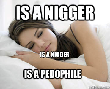 is a nigger is a nigger is a pedophile - is a nigger is a nigger is a pedophile  Sleep Meme